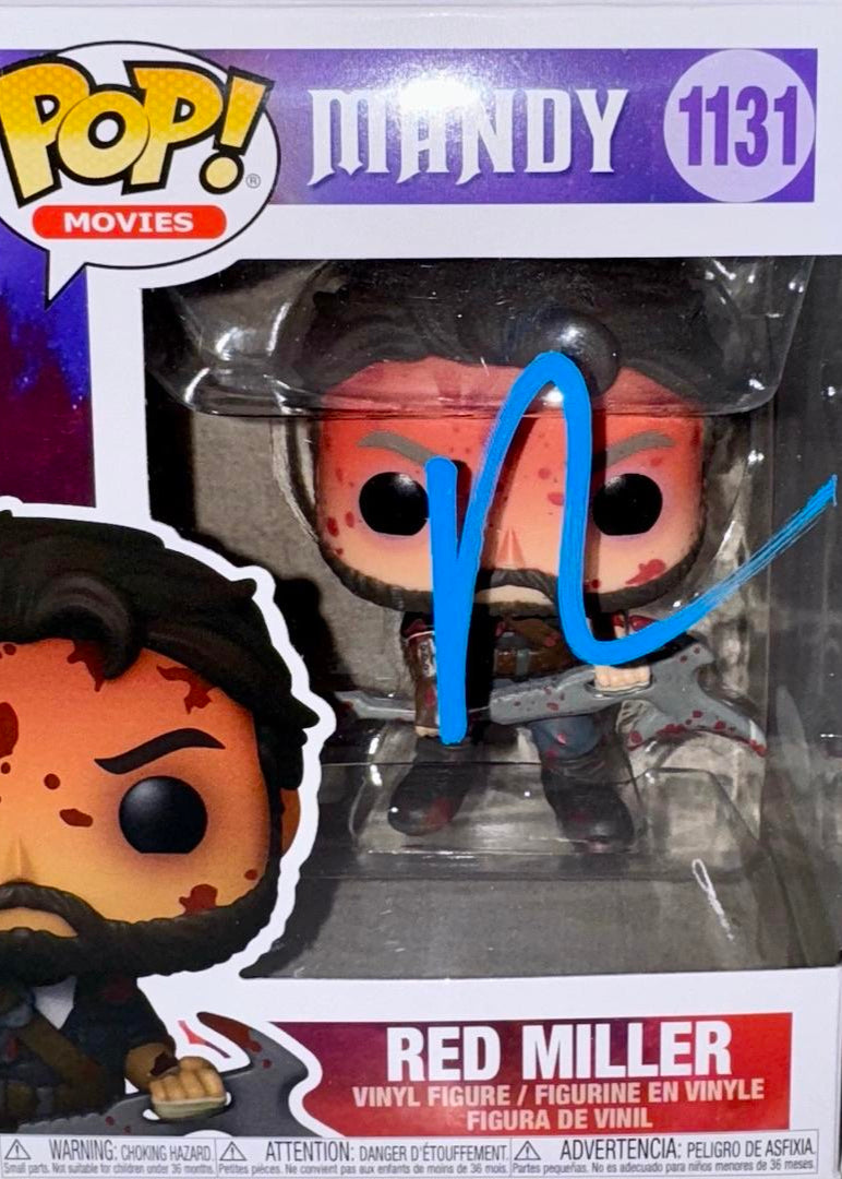 Nicholas Cage Signed Funko Pop #1131 "Red Miller" Mandy (Blue Ink) - ACOA